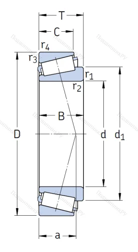 Конический роликовый подшипник 33206/Q от производителя  SKF