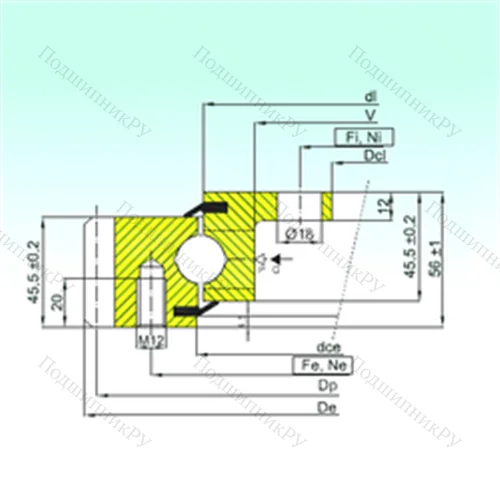 Подшипник шариковый опорно-поворотный EBL.20.0844.201-2STPN от производителя  ISB
