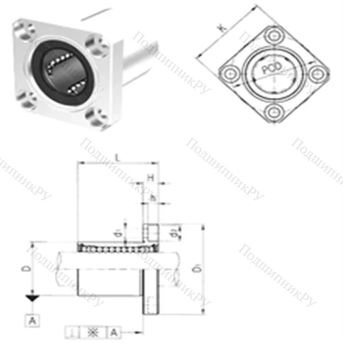 Подшипник шариковый линейный LMEK 50UU от производителя  Samick