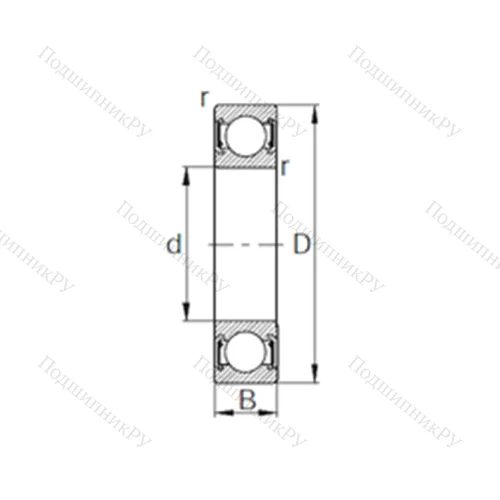 Подшипник шариковый радиальный 6904-2RZ