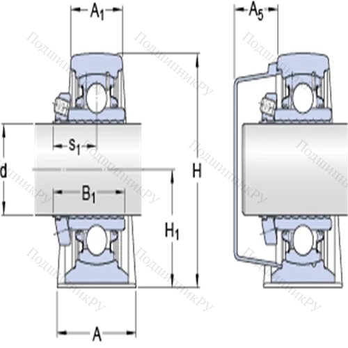 Стационарные подшипниковые узлы типа Y (литой корпус, крепление стопорными винтами) SY 1.11/16 LDW от производителя  SKF