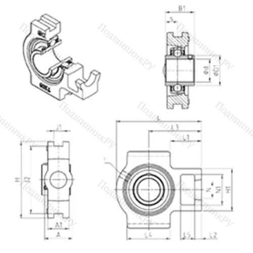 Подшипниковый узел шариковый радиальный UCT 320 от производителя  SNR