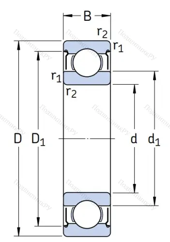 Однорядный шариковый подшипник 6215 2Z/C 4 от производителя  SKF