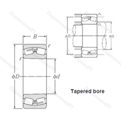 Подшипник роликовый радиальный самоцентрирующийся 23288BK от производителя  NTN
