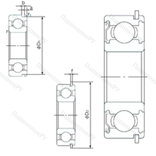 Подшипник шариковый радиальный 6305ZENR