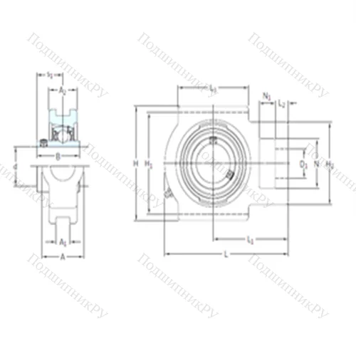 Подшипниковый узел шариковый радиальный TU 1.3/16 TF от производителя  SKF