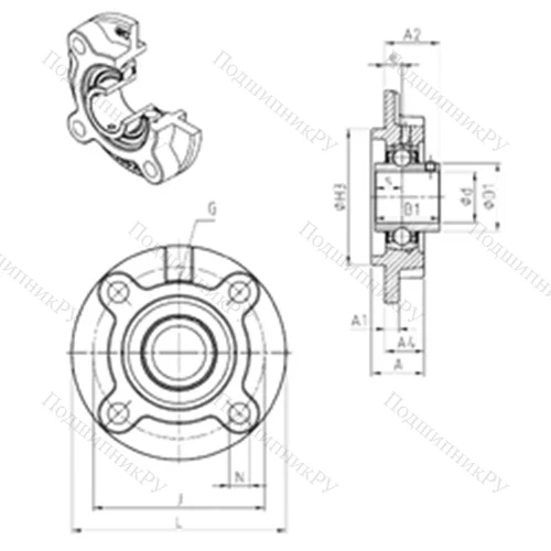 Подшипниковый узел шариковый радиальный UCFC 203 от производителя  SNR