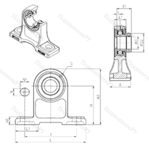 Подшипниковый узел шариковый радиальный ESPH 210 от производителя  SNR