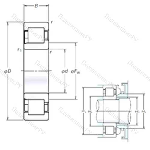 Подшипник роликовый радиальный NJ 2338EM