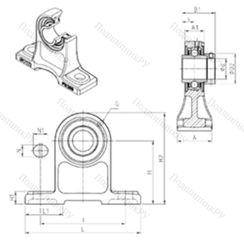 Подшипниковый узел шариковый радиальный EXPH 210 от производителя  SNR