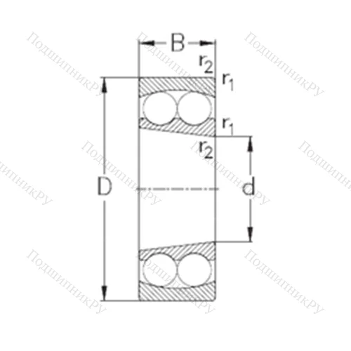 Подшипник шариковый радиальный самоцентрирующийся 1317-K от производителя  NKE Подшипник шариковый радиальный самоцентрирующийся 1317-K от производителя  NKE