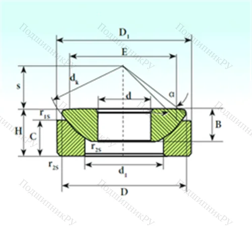 Подшипник скольжения сферический GX 20 CP от производителя  ISB