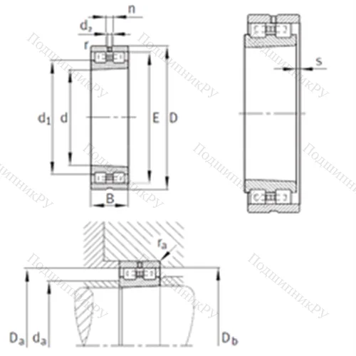 Подшипник роликовый радиальный NN 3021-AS-K-M-SP от производителя  INA