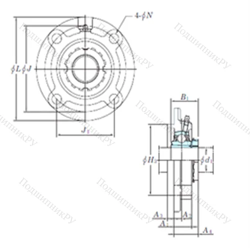 Подшипниковый узел шариковый радиальный UKFCX 16 от производителя  KOYO
