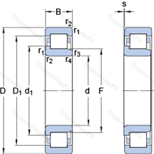 Однорядные цилиндрические роликоподшипники NJ 2207 ECM от производителя  SKF