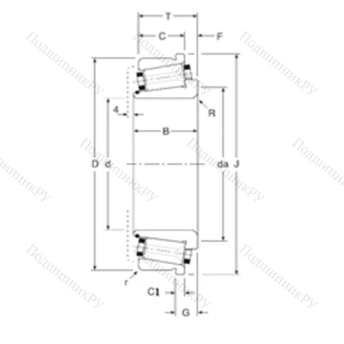 Подшипник роликовый радиально-упорный 303381X/303508XC от производителя  Gamet