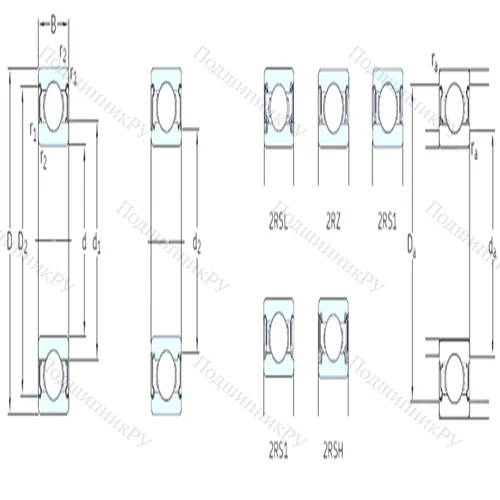 Подшипник шариковый радиальный W 624-2Z от производителя  SKF