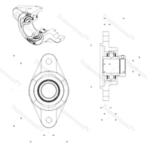 Подшипниковый узел шариковый радиальный EXFLZ 212 от производителя  SNR
