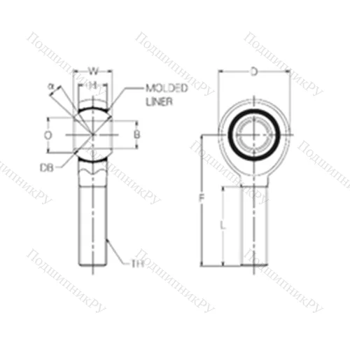 Подшипник скольжения сферический RBM 10E