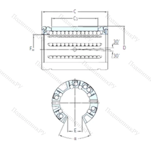 Подшипник шариковый линейный LBCF 16 A от производителя  SKF