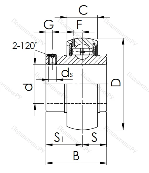 Корпусный подшипник UC 213 (480213) в Челябинске