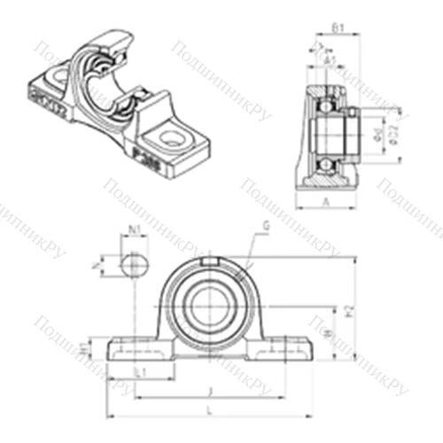 Подшипниковый узел шариковый радиальный ESP 210 от производителя  SNR
