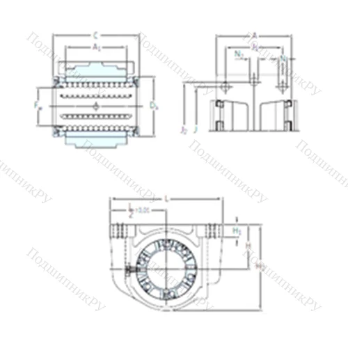 Подшипник шариковый линейный LUCD 20 от производителя  SKF