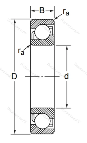 Радиально-упорный шариковый подшипник 7206 C/DB (236206 Е ГОСТ) в Челябинске