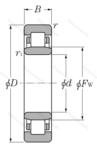 Роликовый цилиндрический подшипник NU 204 от производителя  NTN