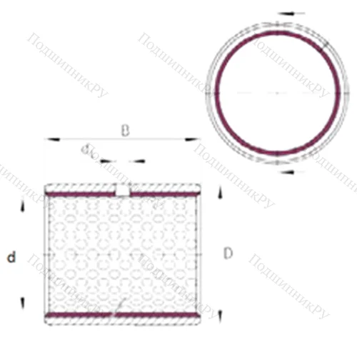 Подшипник скольжения EGB 9060-E 50 от производителя  INA Подшипник скольжения EGB 9060-E 50 от производителя  INA