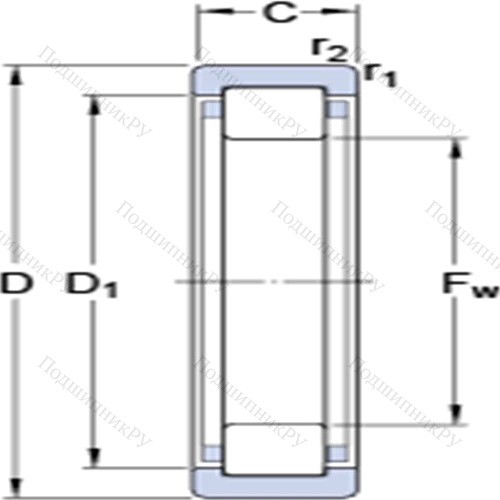 Однорядные цилиндрические роликоподшипники без внутреннего кольца RNU 202 ECP