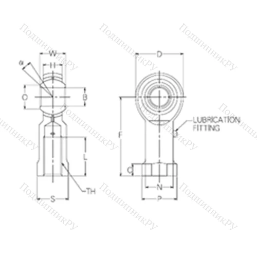 Подшипник скольжения сферический PR 18 от производителя  NMB
