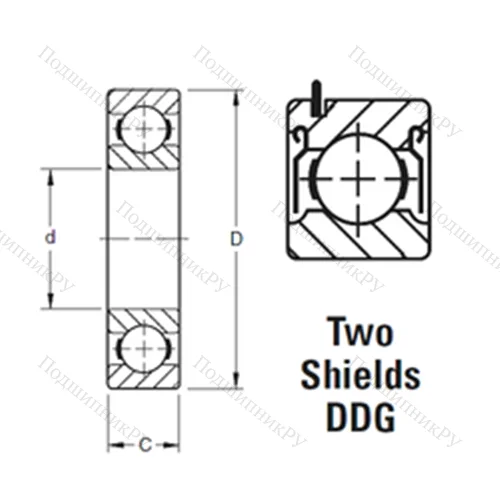 Подшипник шариковый радиальный 304KDDG