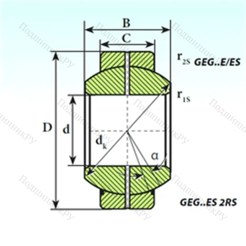 Подшипник скольжения сферический GEG 260 ES от производителя  ISB