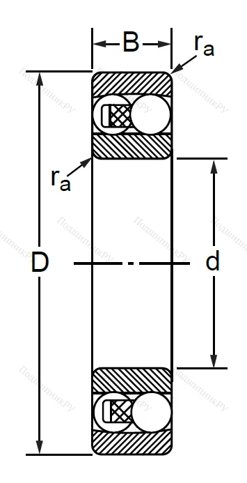 Двухрядный шариковый подшипник 1502 2RS E (2202 2RSTN) в Челябинске