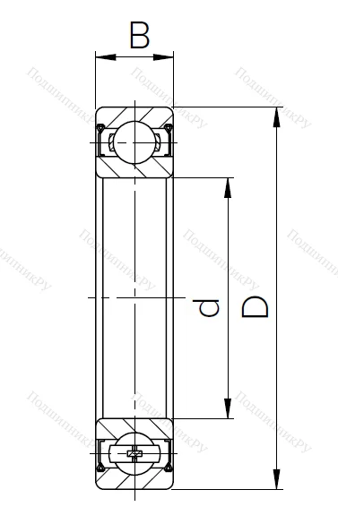Шариковый однорядный подшипник 1000905 ZZ T (61905 ZZ T) в Челябинске
