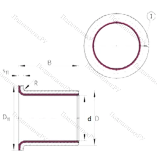 Подшипник скольжения EGF 06080-E 40-B от производителя  INA