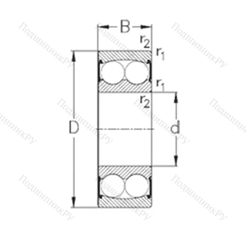 Подшипник шариковый радиальный самоцентрирующийся 2304-2RS от производителя  NKE