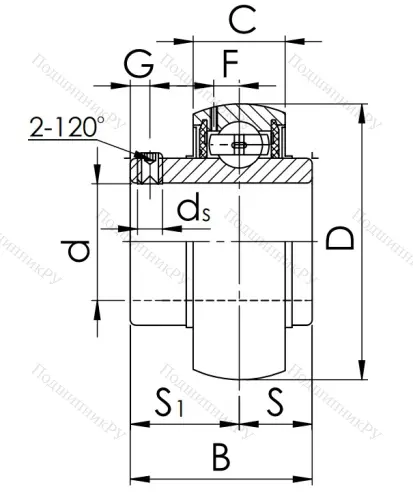 Корпусный подшипник UC 207 (480207 ГОСТ) в Челябинске