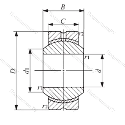 Подшипник скольжения сферический PB 18 от производителя  IKO