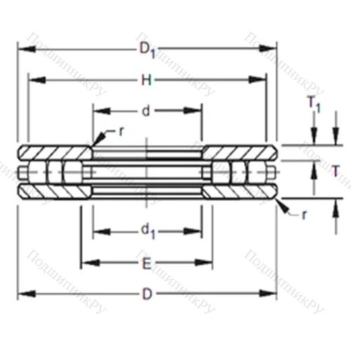 Подшипник роликовый упорный 30TP 109 от производителя  TIMKEN