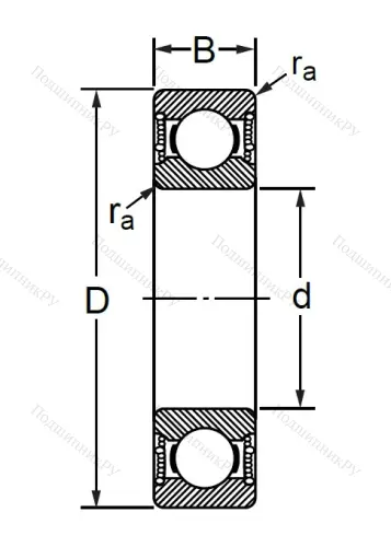 Шариковый однорядный подшипник 180501 (62201 2RS) в Челябинске