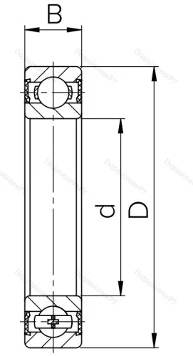 Шариковый однорядный подшипник 180101 (6001 2RS) в Челябинске