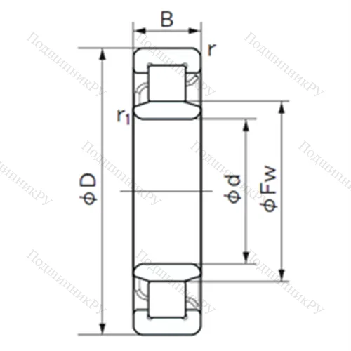 Подшипник роликовый радиальный NU 214 E