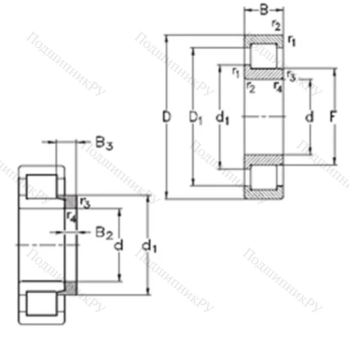 Подшипник роликовый радиальный NJ 2220-E-TVP 3+HJ 2220-E от производителя  NKE