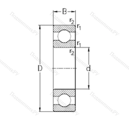 Подшипник шариковый радиальный 61888-MA от производителя  NKE Подшипник шариковый радиальный 61888-MA от производителя  NKE