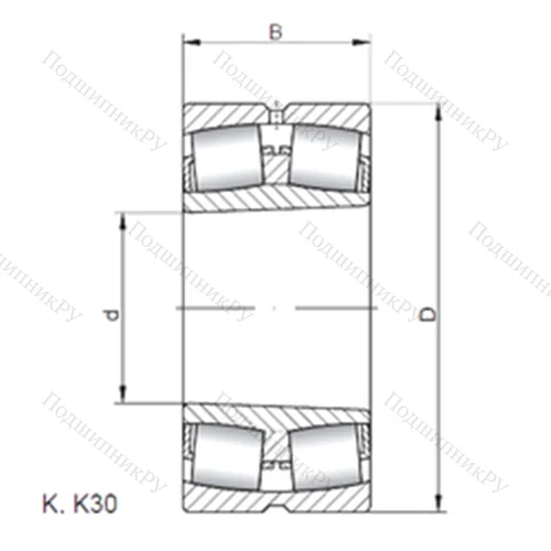 Подшипник роликовый радиальный самоцентрирующийся 24126 K 30W 33 от производителя  ISO