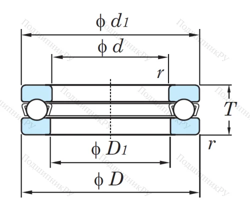 Упорный шариковый подшипник 51116 от производителя  KOYO