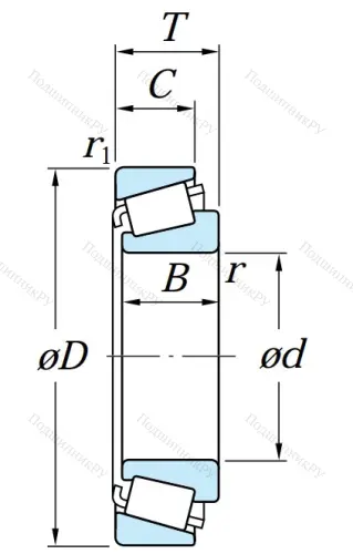 Конический роликовый подшипник HI-CAP 30305 DJR (31305) QS7YOP26LN от производителя  KOYO