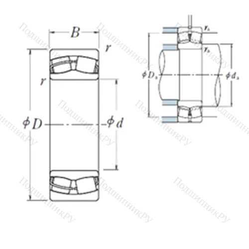 Подшипник роликовый радиальный самоцентрирующийся 23020CDE 4 от производителя  NSK